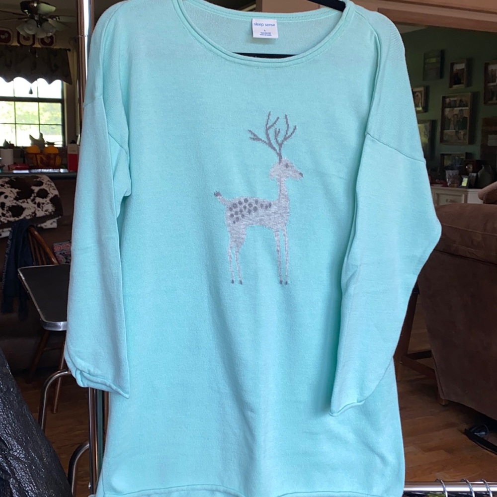 Sleep Sense long sleeve knit sleep dress.